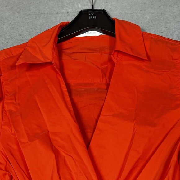 Jonathan Simkhai Dress Womens Small Orange Collared Cutout Waist Mini Dress $365 - Picture 2 of 15